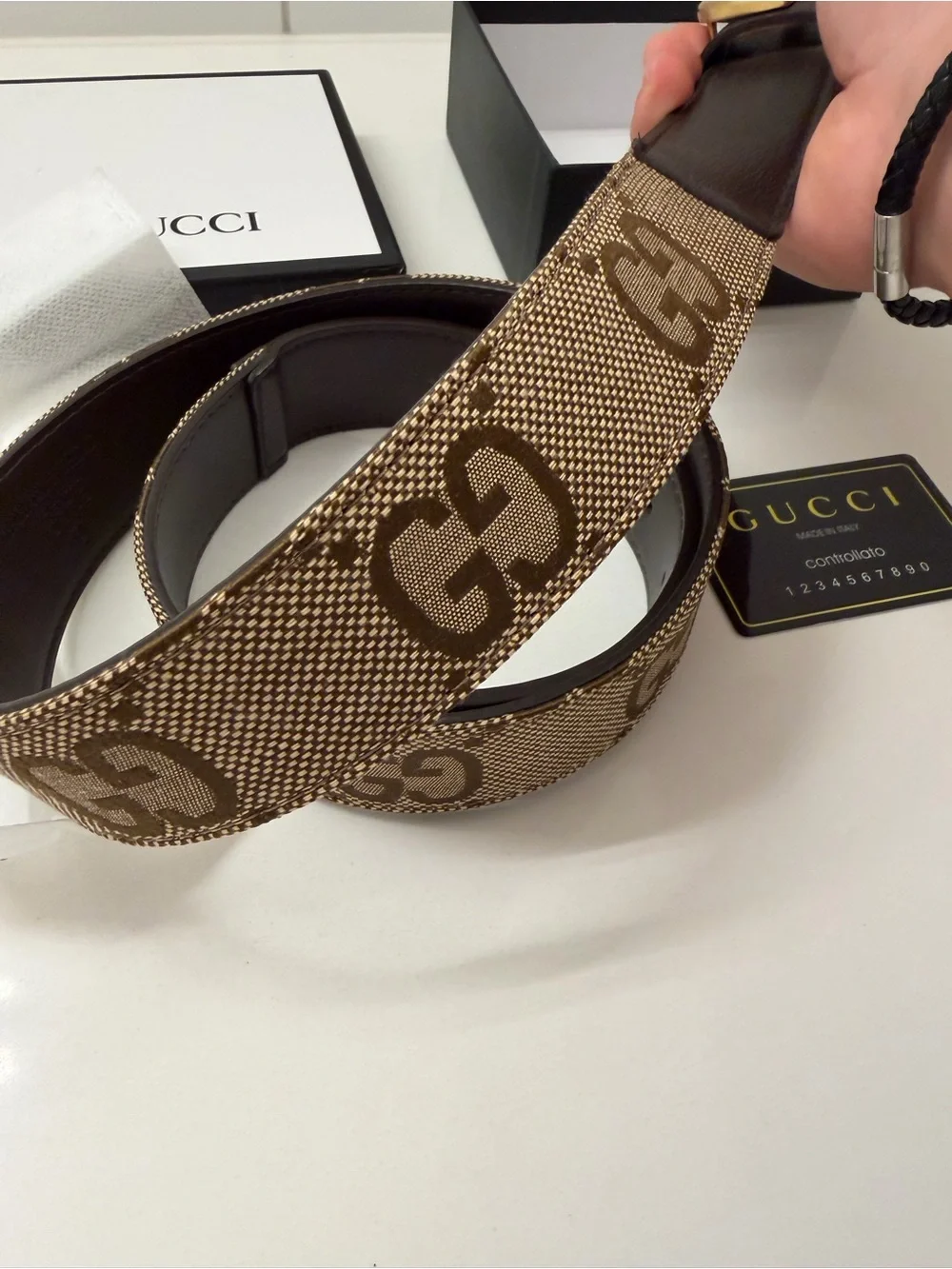 Gucci GG Canvas Double G Belt – Brown/Beige